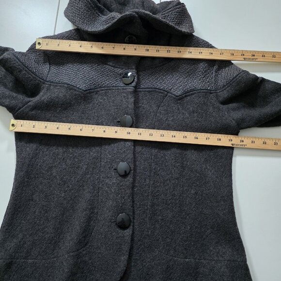 Annie 50 Cardigan Womens XL Gray Shawl Collar LS Burrons Wool Blend Retro Look - Picture 4 of 16
